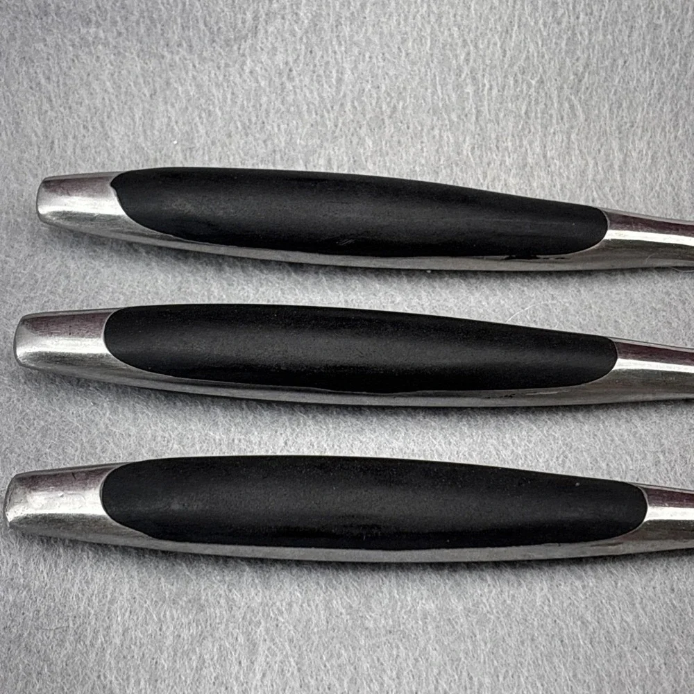 SSI Stainless Japan Black Canoe Style Resin Handle Serrated Edge Dinner Knife 6‎